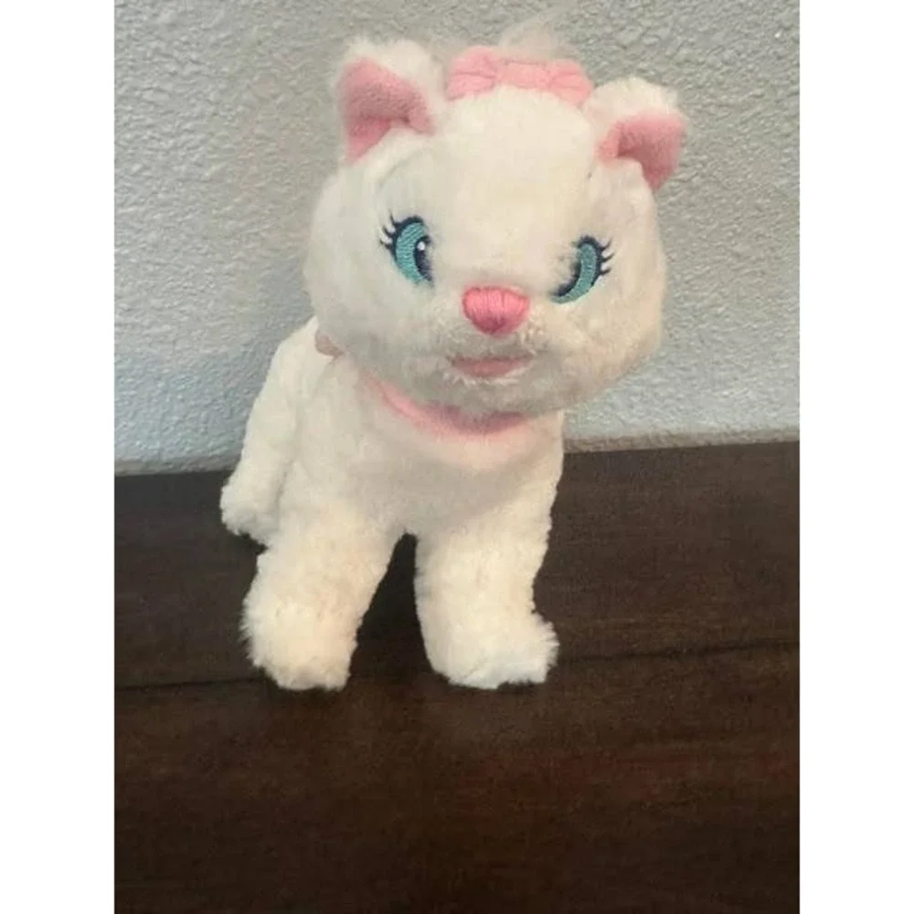 Disney Store Marie Plush The Aristocats White Kitten Pink Bow Stuffed Animal